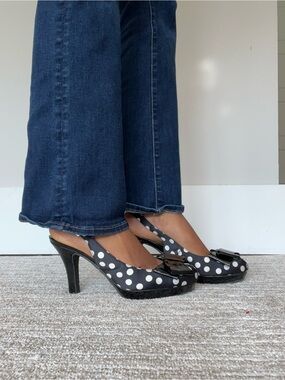Vintage coach polka dot heels